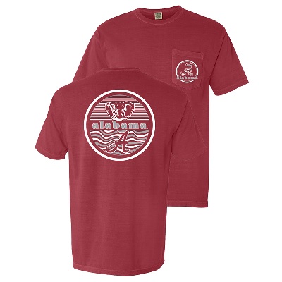 Alabama Crimson Tide T-Shirt - Campus Collection - Pocket - Comfort Colors - Crimson