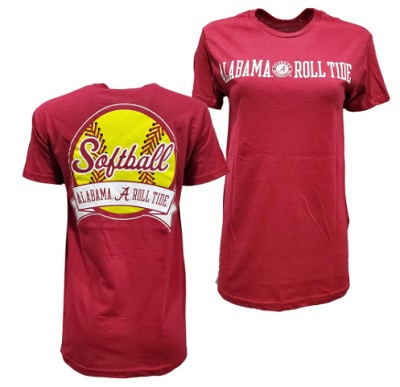 Alabama Crimson Tide T-Shirt - Softball Roll Tide - Softball - Crimson