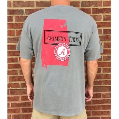 Alabama Crimson Tide T-Shirt - State - Comfort Colors - Grey