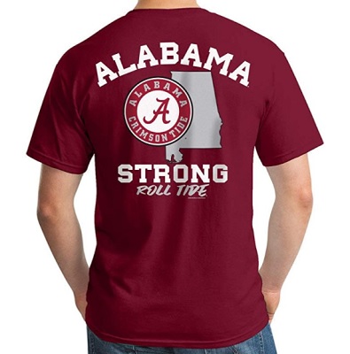 Alabama Crimson Tide T-Shirt - New World Graphics - Strong Roll Tide - State - Crimson