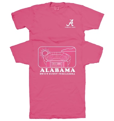 Alabama Crimson Tide T-Shirt - New World Graphics - Sweet Sunny Tuscaloosa - Football - Comfort Colors - Crimson