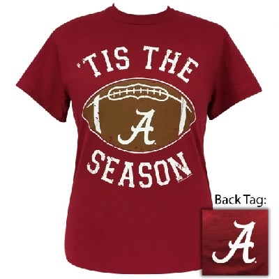 Alabama Crimson Tide T-Shirt - Girlie Girl Originals - Ladies - Tis The Season - Crimson