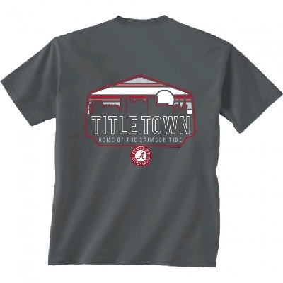 Alabama Crimson Tide T-Shirt - New World Graphics - Title Town Home Of The - Grey