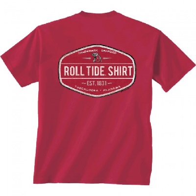 Alabama Crimson Tide T-Shirt - New World Graphics - Trademark Branded Roll Tide Shirt - Crimson