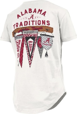 Alabama Crimson Tide T-Shirt - Pressbox - Traditions - White