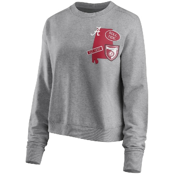 Alabama Crimson Tide WEAR by Erin Andrews Womens Patches Pullover Sweatshirt