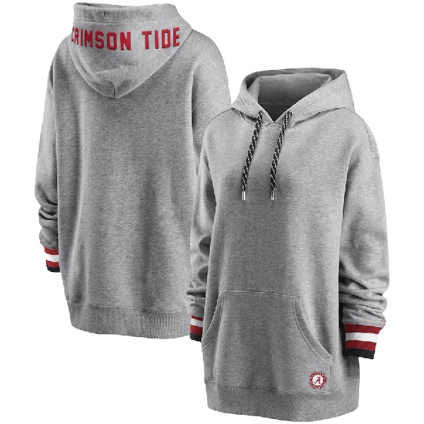 Alabama Crimson Tide WEAR by Erin Andrews Womens Pullover Hoodie Heathered Gray