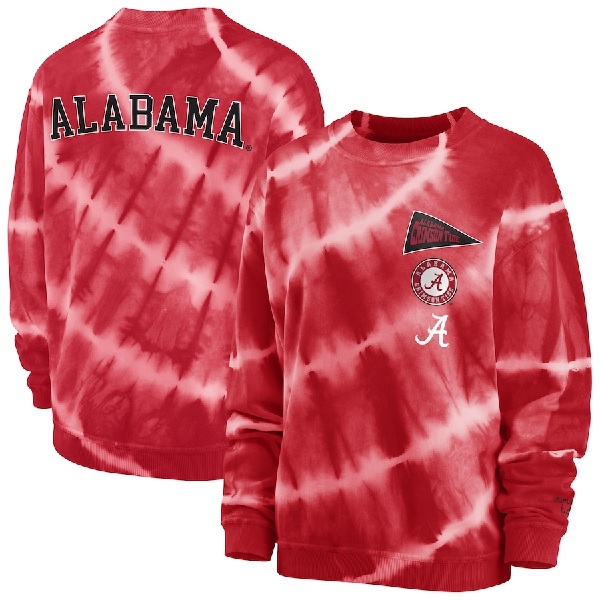 Alabama Crimson Tide WEAR by Erin Andrews Womens Tie Dye Crewneck Sweatshirt