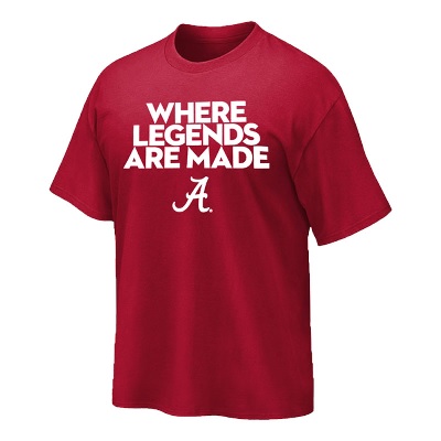 Alabama Crimson Tide T-Shirt - Where Legends Are Made - Crimson