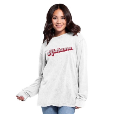 Alabama Crimson Tide T-Shirt - Ladies - Long Sleeve - Grey