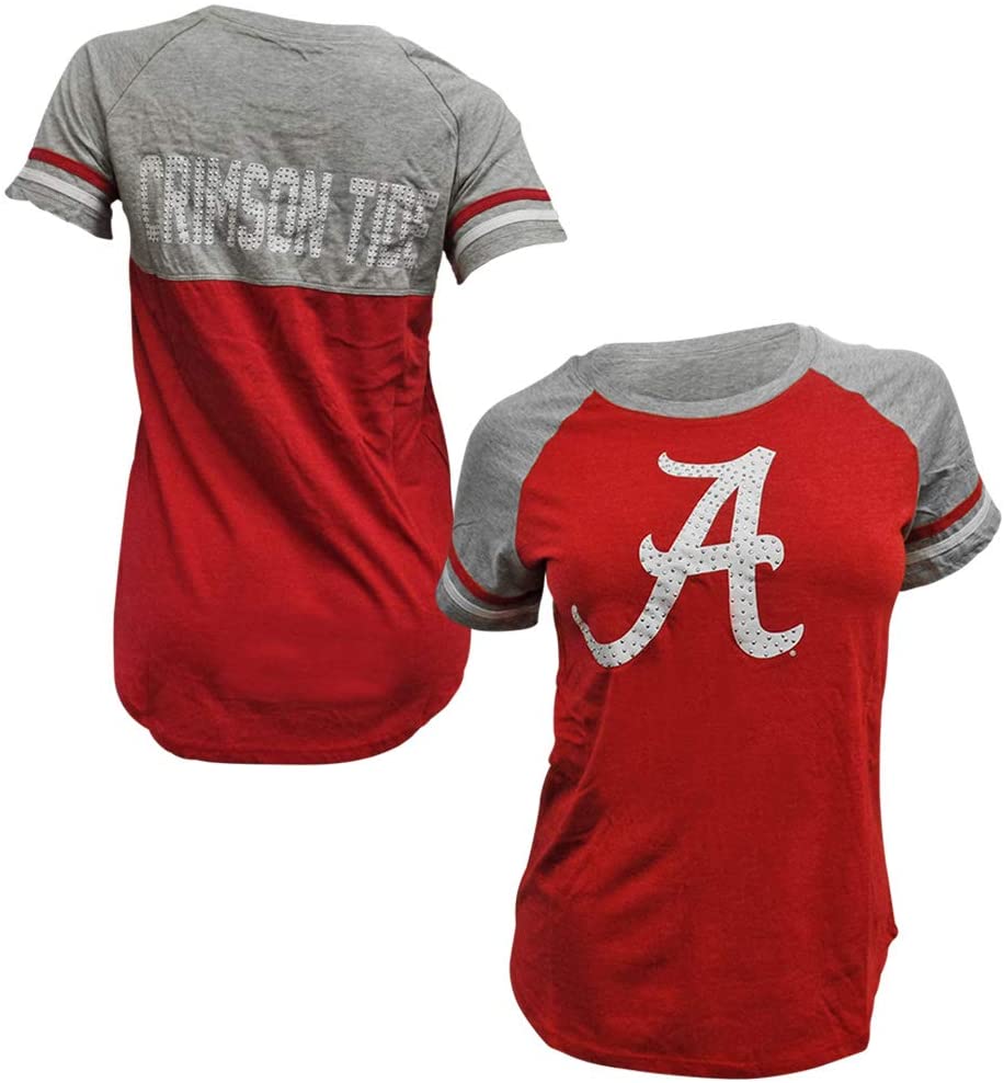 Alabama Crimson Tide T-Shirt - Colosseum - Ladies - Raglan/Baseball - Scoop - Crimson
