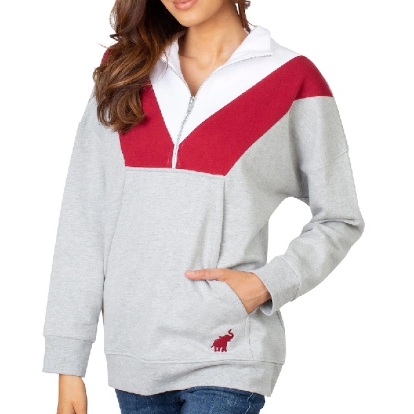 Alabama Crimson Tide Womens Missy Colorblock Quarter Zip Jacket