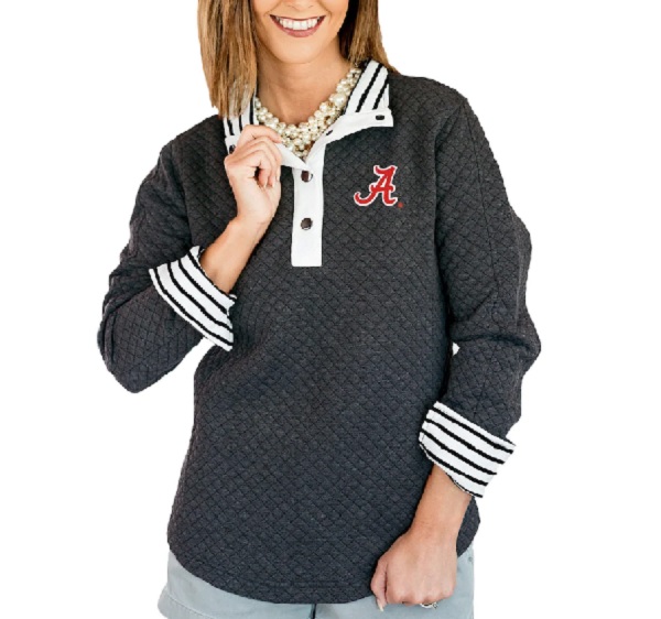 Alabama Crimson Tide Womens Out of Your League Quilted Quarter Snap Pullover Jacket