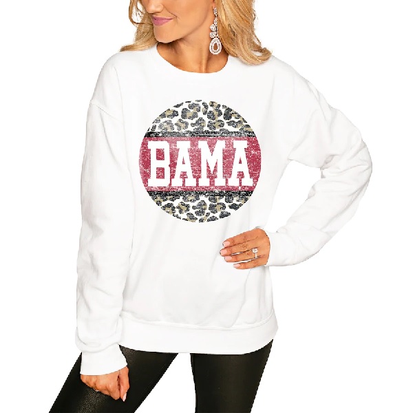 Alabama Crimson Tide Womens Scoop & Score Pullover Sweatshirt White
