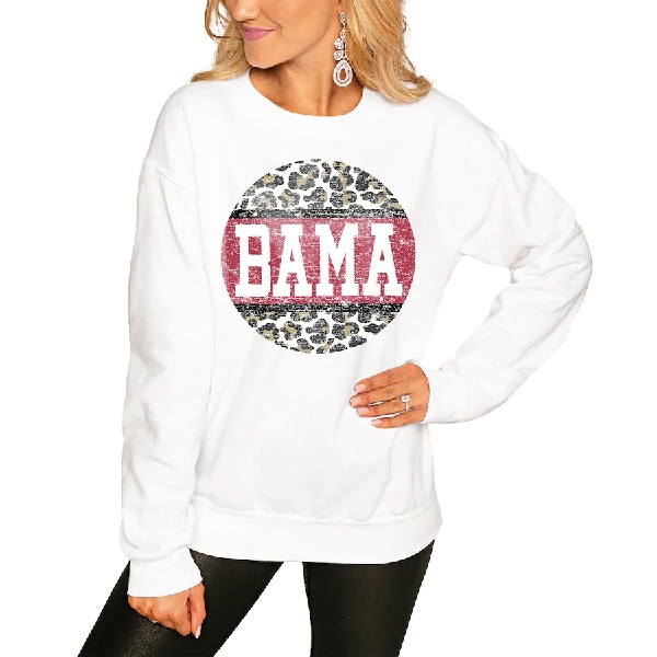 Alabama Crimson Tide Womens Scoop & Score Pullover Sweatshirt White