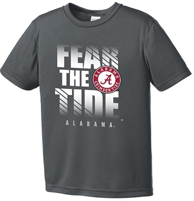 Alabama Crimson Tide T-Shirt - Image One - Youth/Kids - Fear The - Grey