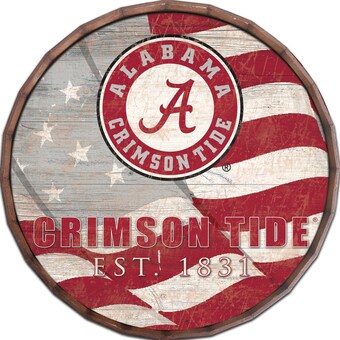 Alabama Crimson Tide 16 Flag Barrel Top Sign