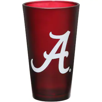 Alabama Crimson Tide 16 oz Team Color Frosted Pint Glass