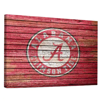 Alabama Crimson Tide 18 x 24 Weathered Design Canvas Wall Art