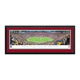 Alabama Crimson Tide 18 x 44 2012 BCS Championship Deluxe Framed Panoramic Wall Art