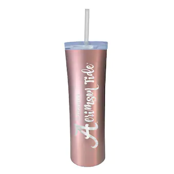 Alabama Crimson Tide 18oz Rose Gold Skinny Tumbler