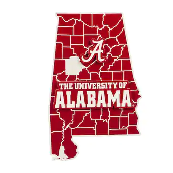 Alabama Crimson Tide 20 x 12 State Shape Wall Decor