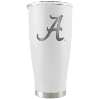 Alabama Crimson Tide 20oz Etched Team Logo Tumbler White