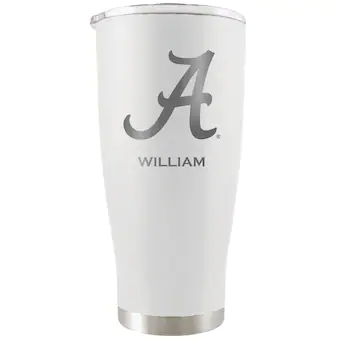 Alabama Crimson Tide 20oz Personalized Etched Tumbler White