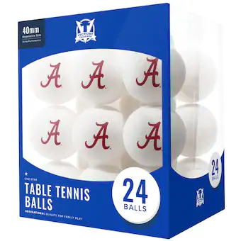 Alabama Crimson Tide 24 Count Logo Table Tennis Balls