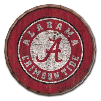 Alabama Crimson Tide 24 Cracked Color Barrel Top Sign