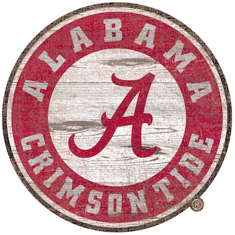 Alabama Crimson Tide 24 x 24 Distressed Logo Cutout Sign