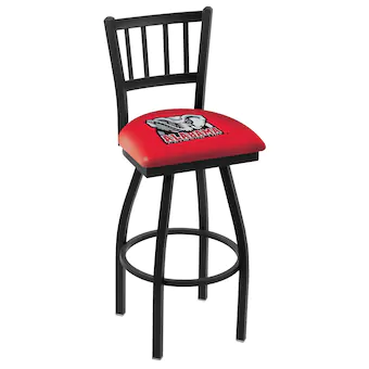 Alabama Crimson Tide 25 Black Wrinkle Swivel Bar Stool with Jailhouse Back