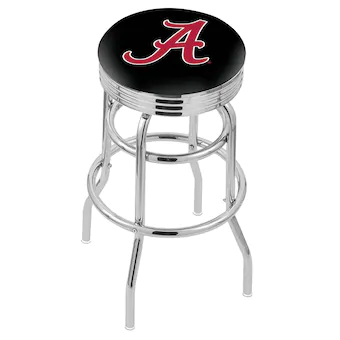 Alabama Crimson Tide 25 Chrome Double Ring Swivel Bar Stool