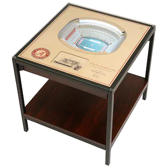 Alabama Crimson Tide 25 Layer StadiumView Lighted End Table Brown
