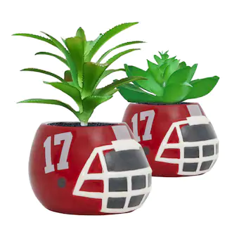 Alabama Crimson Tide 2 Piece Ceramic Helmet with Faux Succulent Set