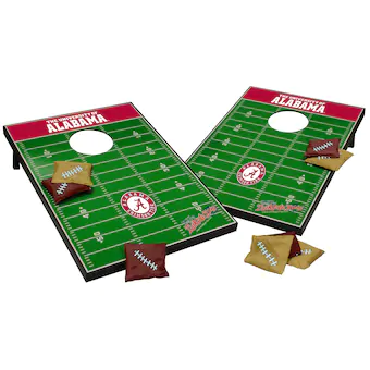 Alabama Crimson Tide 2 x 3 Football Field Design Cornhole Board Tailgate Toss Set