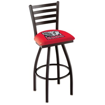 Alabama Crimson Tide 30 Black Wrinkle Swivel Bar Stool with Ladder Style Back