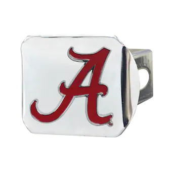 Alabama Crimson Tide 3D Color Emblem on Chrome Hitch Cover