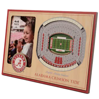 Alabama Crimson Tide 3D StadiumViews Picture Frame Brown