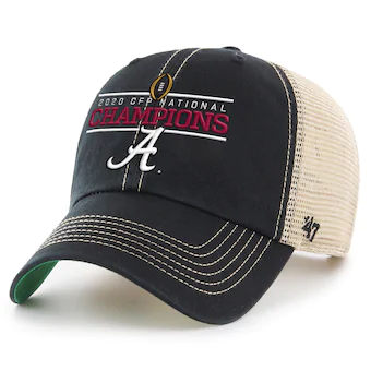 Alabama Crimson Tide 47 College Football Playoff 2020 National Champions Trawler Trucker Clean Up Adjustable Hat Black