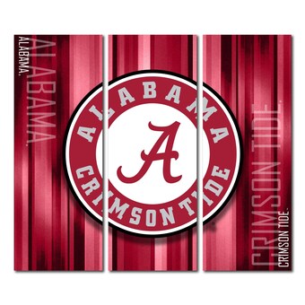 Alabama Crimson Tide 48 x 54 Triptych Rush Canvas Wall Art