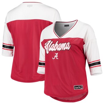 Alabama Crimson Tide T-Shirt - 5th & Ocean - Ladies V-Neck - Three Quarter Sleeve - Crimson