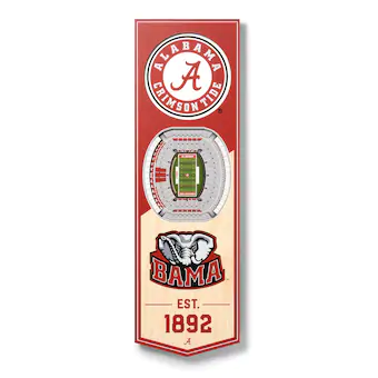 Alabama Crimson Tide 6 x 19 3D StadiumView Banner