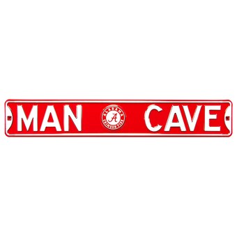 Alabama Crimson Tide 6 x 36 Man Cave Steel Street Sign Red