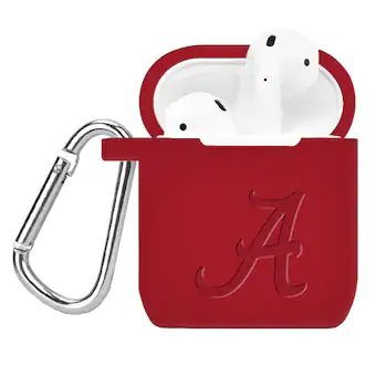 Alabama Crimson Tide Affinity Bands Debossed Silicone AirPods Case Cover Crimson