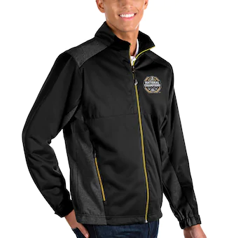 Alabama Crimson Tide Antigua College Football Playoff 2020 National Champions Gold Logo Revolve Full Zip Jacket Black Gold