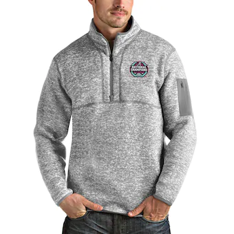 Alabama Crimson Tide Antigua College Football Playoff 2020 National Champions Neon Logo Fortune Quarter Zip Pullover Jacket Heather Gray