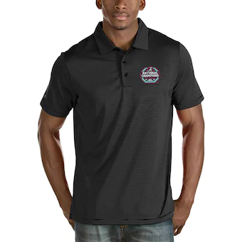 Alabama Crimson Tide Antigua College Football Playoff 2020 National Champions Neon Logo Quest Polo Black White