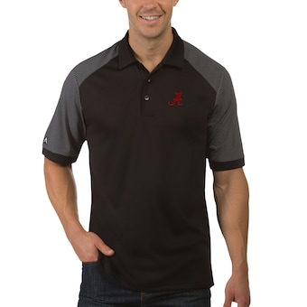 Alabama Crimson Tide Antigua Desert Dry Engage Polo Black White