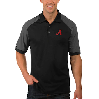 Alabama Crimson Tide Antigua Engage Big & Tall Polo Black